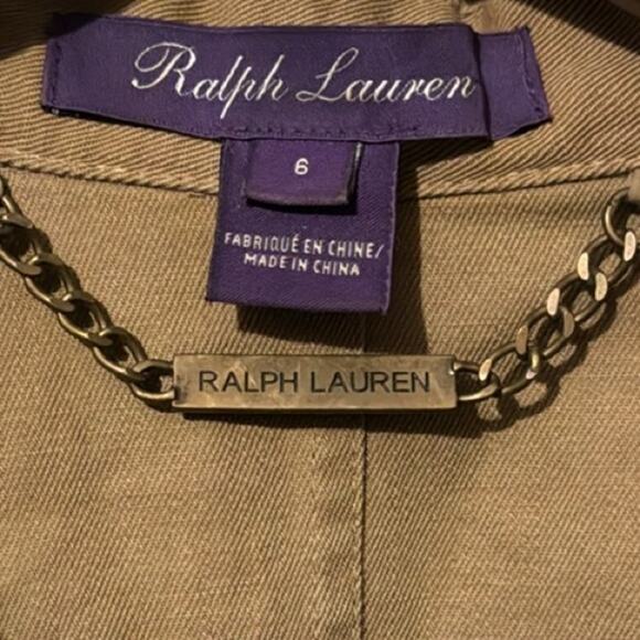 RALPH LAUREN COLLECTION GARRISON COTTON-LINEN JACKET IN MILITARY DRILL SZ 6 - Picture 9 of 14